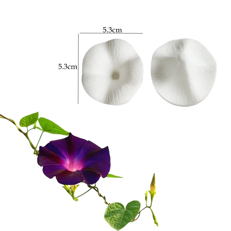 Morning Glory Flower Leaf Petal Silicone Mold Fondant Form CakesDecorating Tool Mould Sugar Chocolate Baking Tool Gumpaste M2650