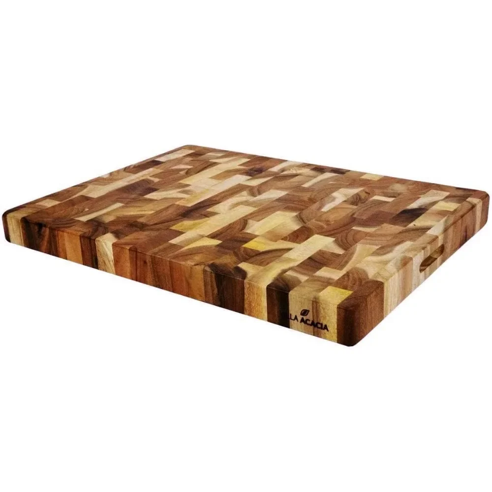 

Villa Acacia Extra Large Butcher Block - 24x18 Inch Set of Cutting Boards for Kitchen Items for Home Accessories Wood Board Meat