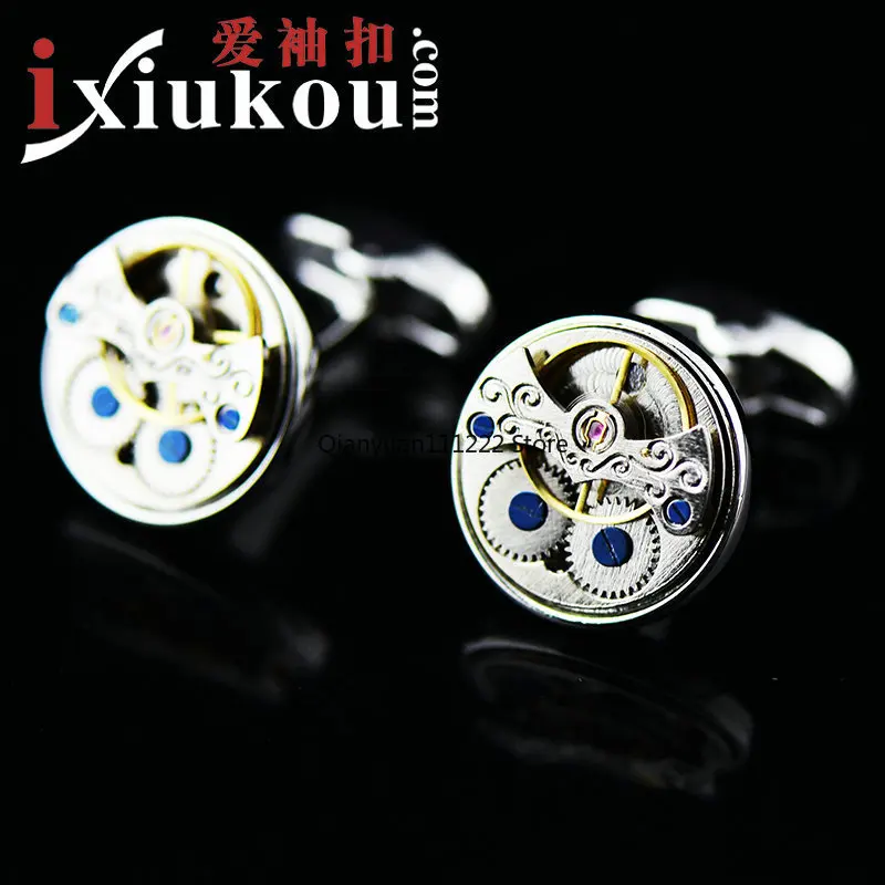 CUFFLINKS/991028, the factory wholesale of cuff links for men's watches with round movement and French cuff links.