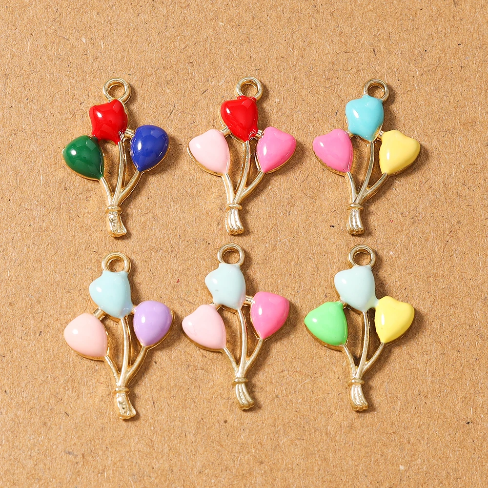 

10pcs Cute Enamel Balloon Charms Pendants for Jewelry Making Necklace Earrings Bracelet DIY Handmade Accessories Supplies