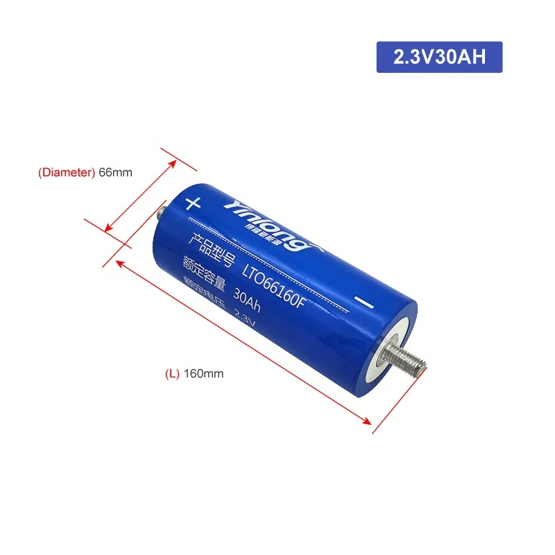 yinlong Replacement Ultra Long Life 2.4V 2.3V 30AH 35AH 40AH 45AH 66160F for Boat Audio LTO lithium titanate oxid battery