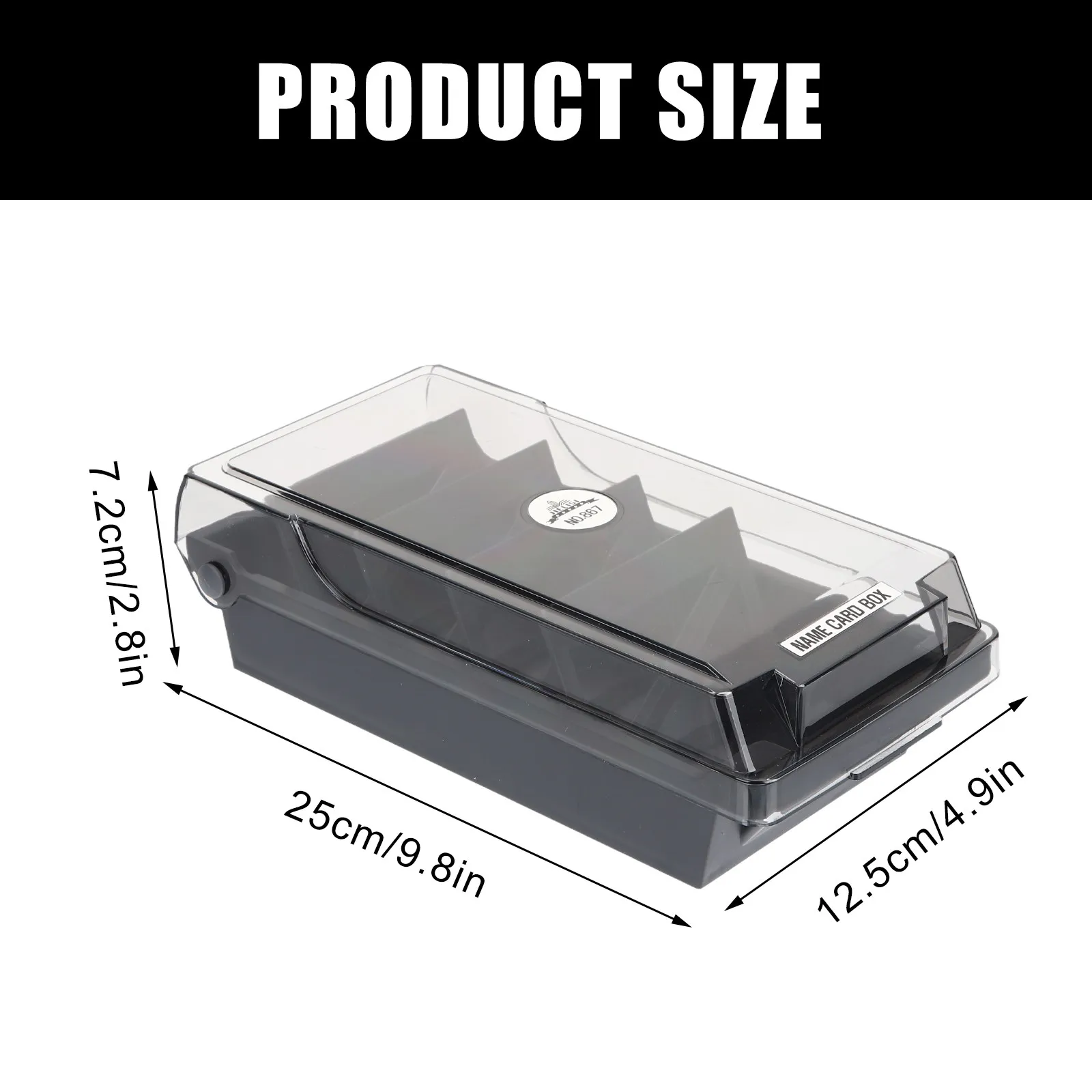 Smooth-Edged Index Card Holder Large Capacity Cards Organizer Box for Office Supplies Desktop Use Business School Home Card