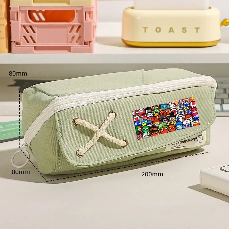 أسود أزرق CountryHumans Country Humans Countryball Polandball أنيمي مقلمة حقيبة القلم ، أطفال المراهقين pencelcase بنات بنين مدرسة