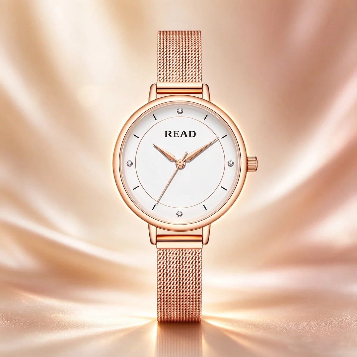 READ Ladies Analog Wristwatch | Slim Elegant Case | Stainless Steel Milanese Strap | Daily Waterproof Casual Dress Watch