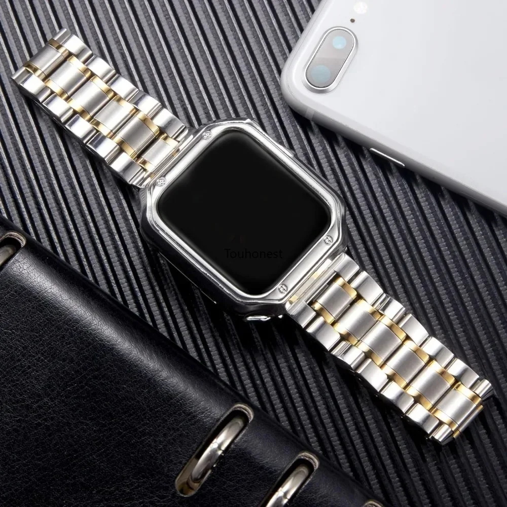 حزام من الفولاذ المقاوم للصدأ لسلسلة ساعات Apple 10/9/8/7/6/5/4/3/SE أساور معدنية لساعة iWatch Ultra 49 مللي متر 45 مللي متر 44 مللي متر 46 مللي متر