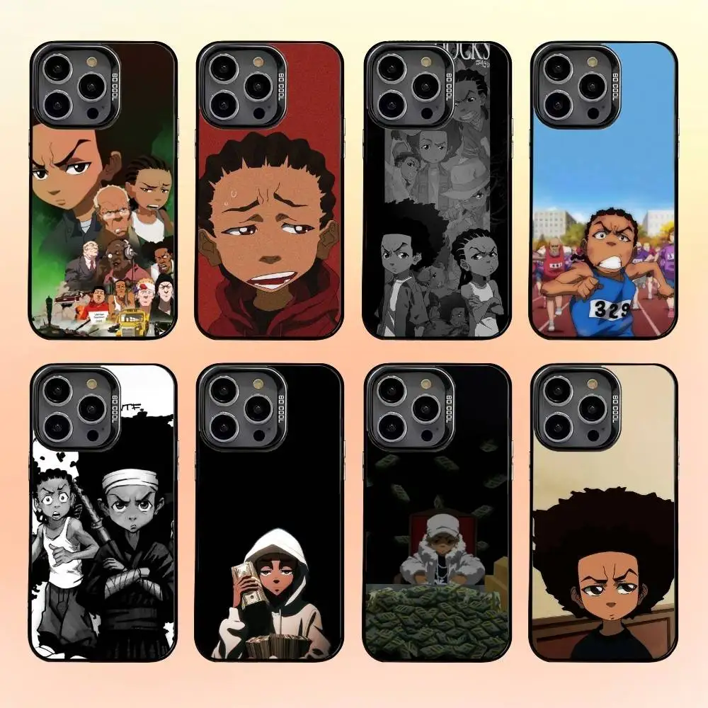 

Cartoon The B-Boondocks Phone Case For iPhone 16,15,14,13,12,11,Pro,MAX White Matte Shockproof Cover
