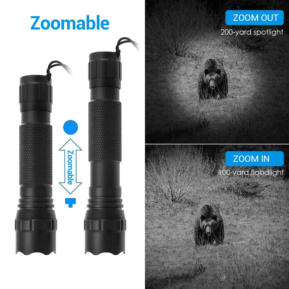 850/940nm Infrared Flashlight Zoomable IR Illuminator for Night Vision Devices Hunting Torch Tactical Weapon Gun Lights