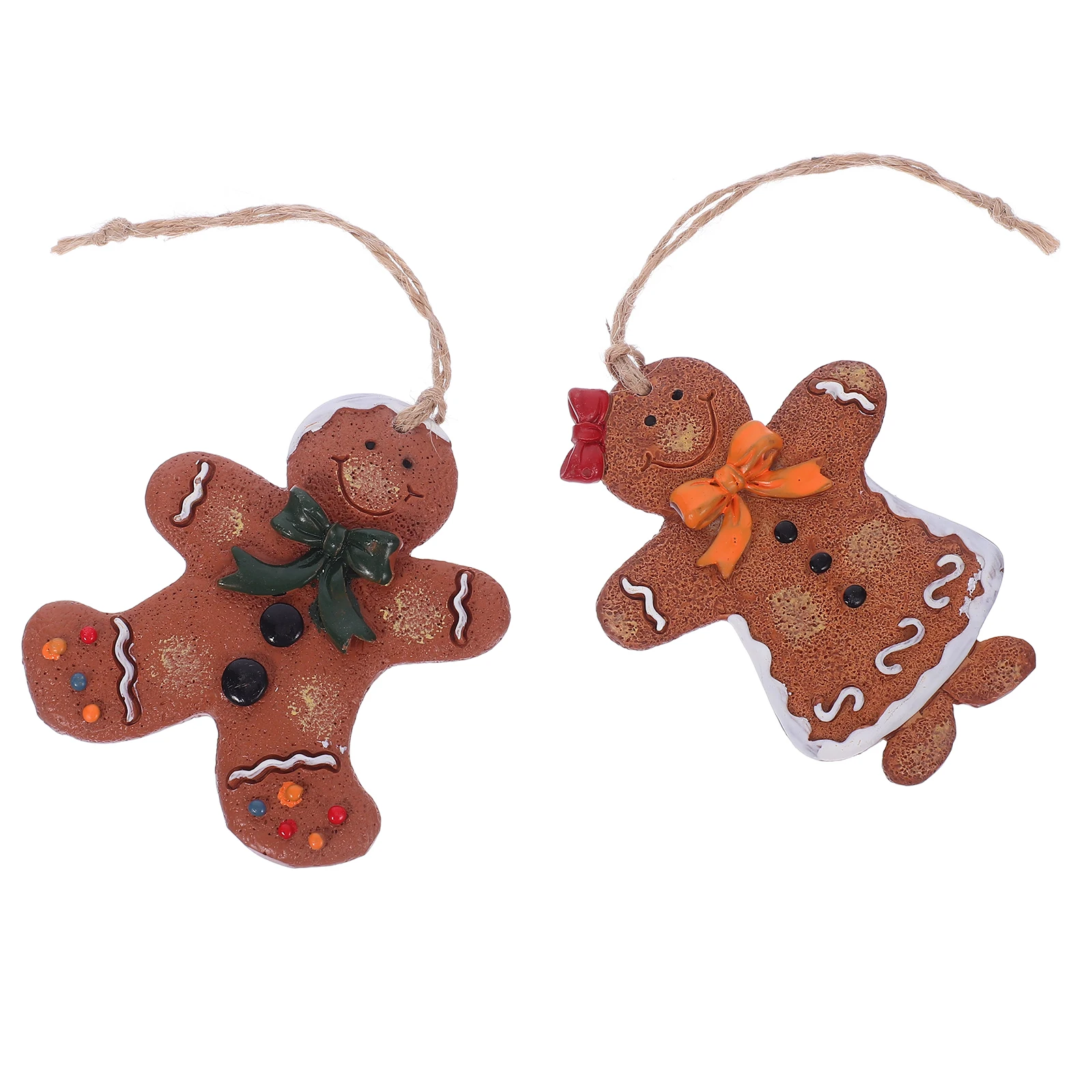 

2Pcs Xmas Tree Hanging Gingerbread Man Ornament Christmas Holiday Party Favor Decoration Christmas Tree Decorations