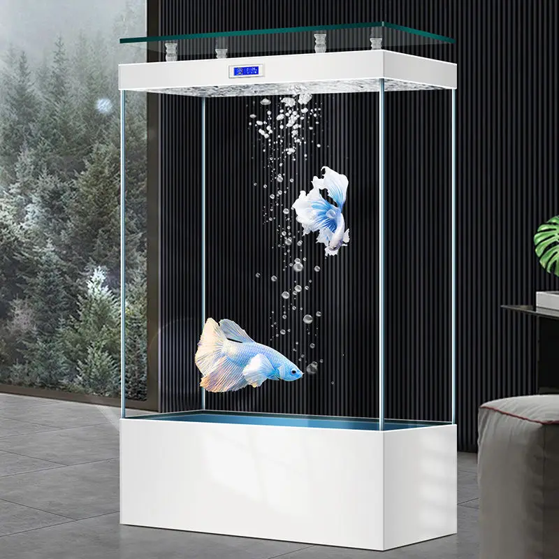 

**Ultra-white glass filter fish tank living room household medium and large vertical lazy aquarium