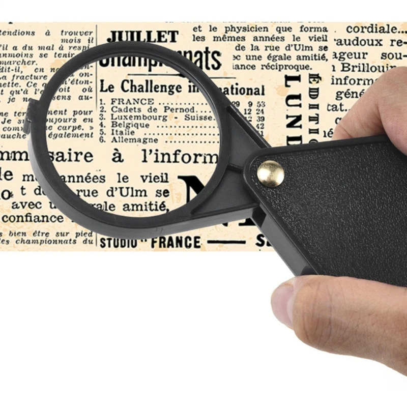 Mini lenti d'ingrandimento portatili 10X pieghevoli per lente d'ingrandimento portachiavi 2.56''Diameter Loupe Drop Shipping