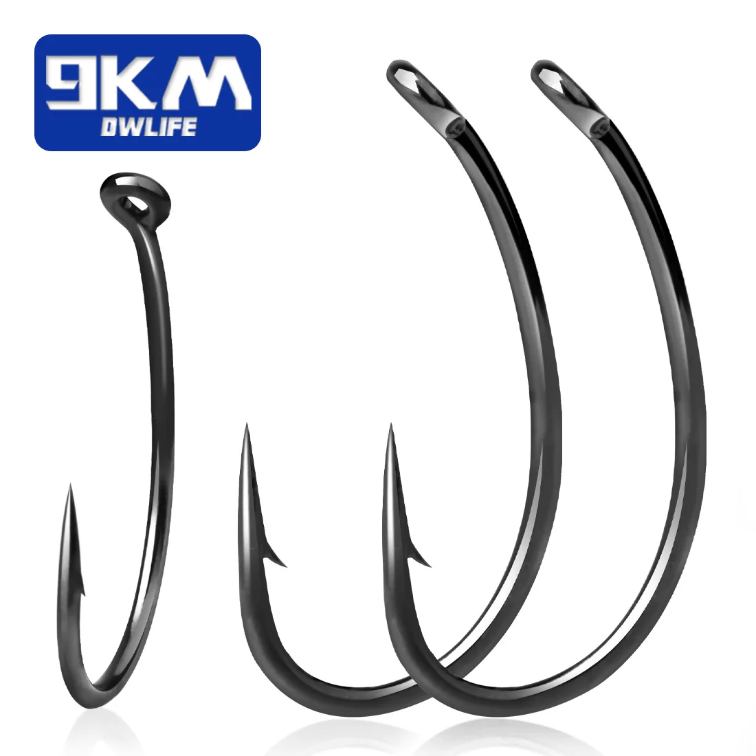 9KM Carp Fishing Hooks 50~200Pcs Barb Carp Hooks Trout Circle Hooks Fly Tying Hooks Freshwater Saltwater Fishing Bait Rigs 12~4#