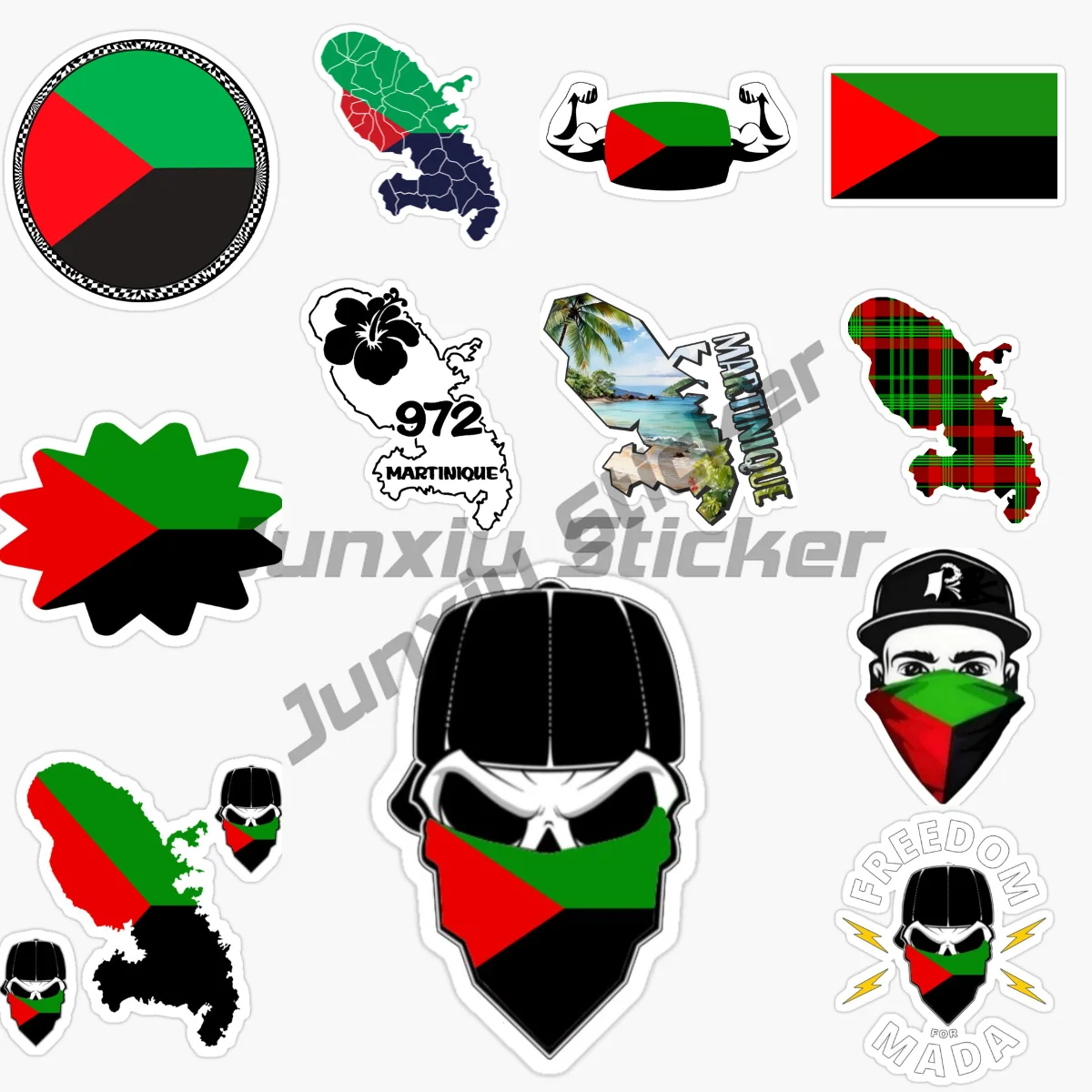 

MARTINIQUE Car Sticker Camper Laptop Car Window Motorcycle Truck Bicycle Glass Decal Vinyl Self-adhesive Customizable