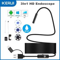 FUERS Android Endoscope Camera 3 IN1 Micro USB Type C Borescope Mini Camera Waterproof LED Car Inspection For HUAWEI XIAOMI PC