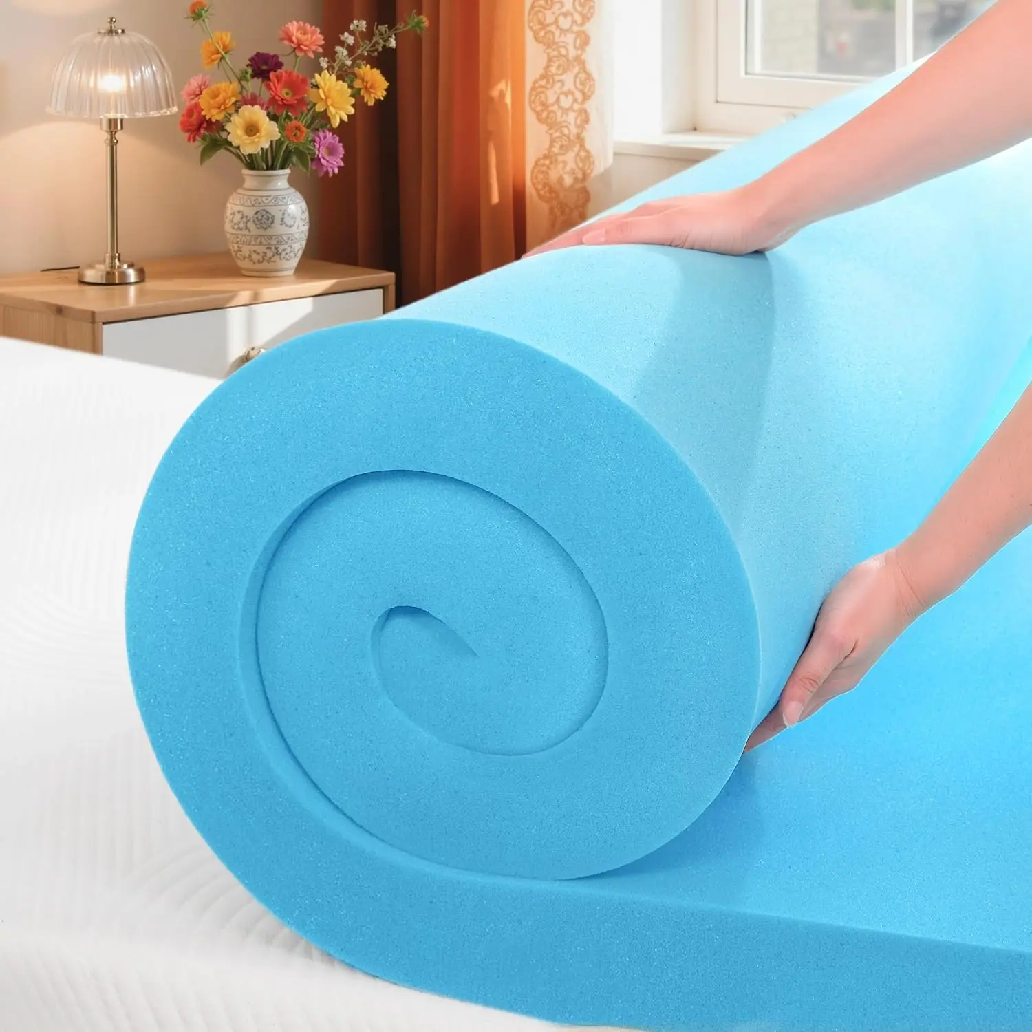

King Mattress Topper, Gel Infused Memory Foam Mattress Topper, Soft Bed Topper Mattress Pads for Bed, Sofa, RV, 4 Inch