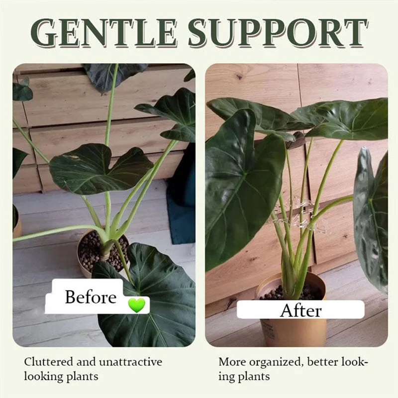 Turtle Shell Bamboo Clamp Set, Plant Stem Plastic Support,Flower-Shaped Green Plant Leaf Holder, Turtle Shell Bamboo