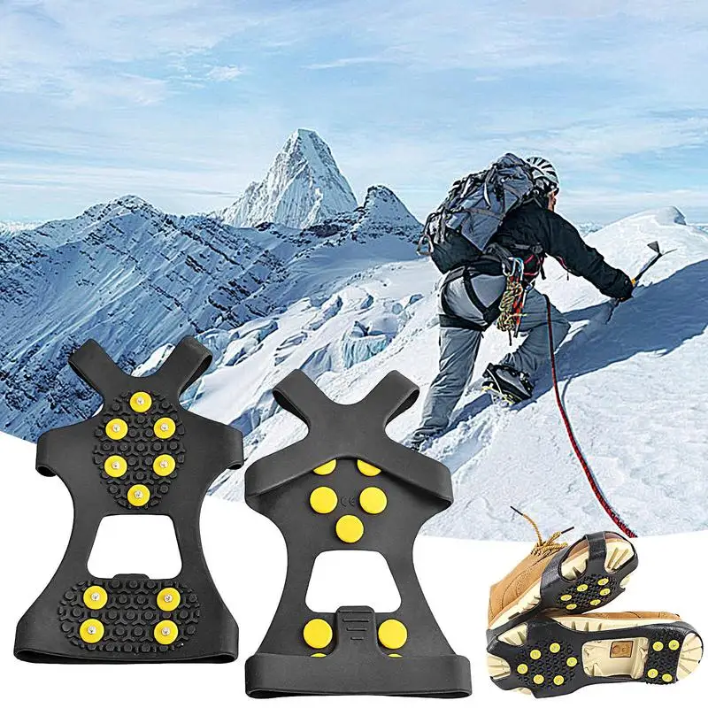 Anti-Slip Ice Claws Multipurpose Outdoor Ice Cleats User Friendly Ice Claws Wear-Resistant Gripper Spikes For Ice Fishing Snow