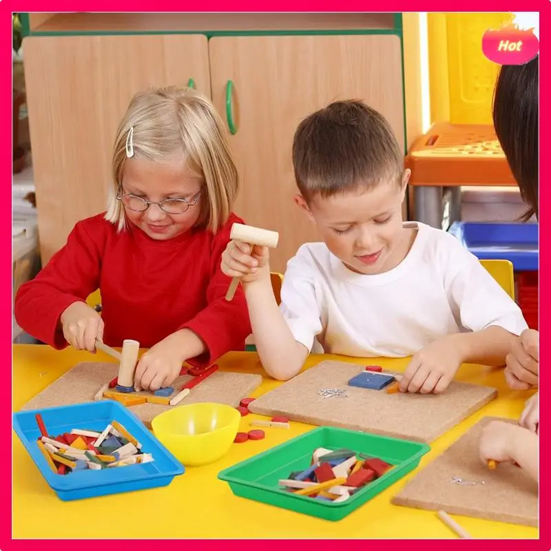 10 قطع من صواني الفن البلاستيكية متعددة الألوان، صينية بلاستيكية للنشاط، صينية تقديم للفن والحرف اليدوية، اللوحة، تنظيم العرض #4