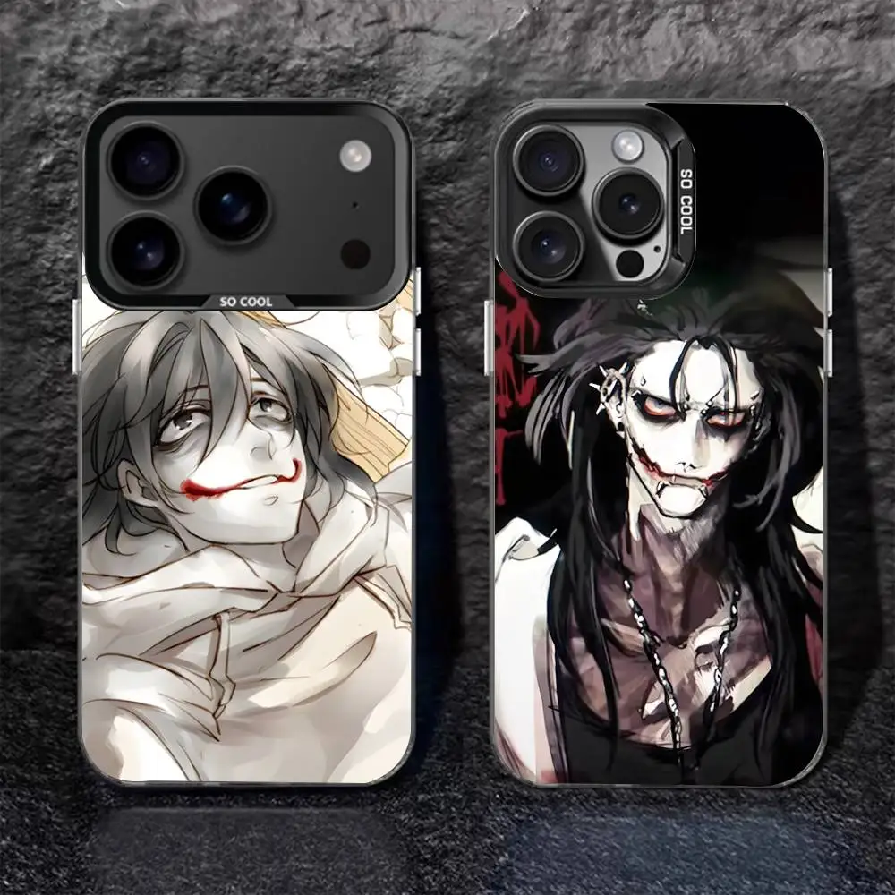 

Creepy Urban Killer Jeff For iPhone 17,16,15,14,13,12,11,Pro,MAX,Plus Black Shockproof Candy Matte Cover