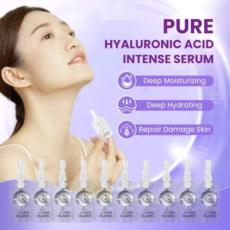 10pcs PURE 4D Hyaluronic Acid Facial Serum Anti Aging ริ้วรอยปราศจากเชื้อแคปซูล Ampoule Skin Care Whitening Moisturizing Essence