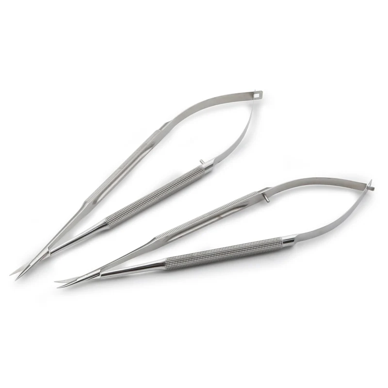 Stainless steel microsurgical scissors ophthalmic corneal scissors animal experiment fine scissors straight curved tip