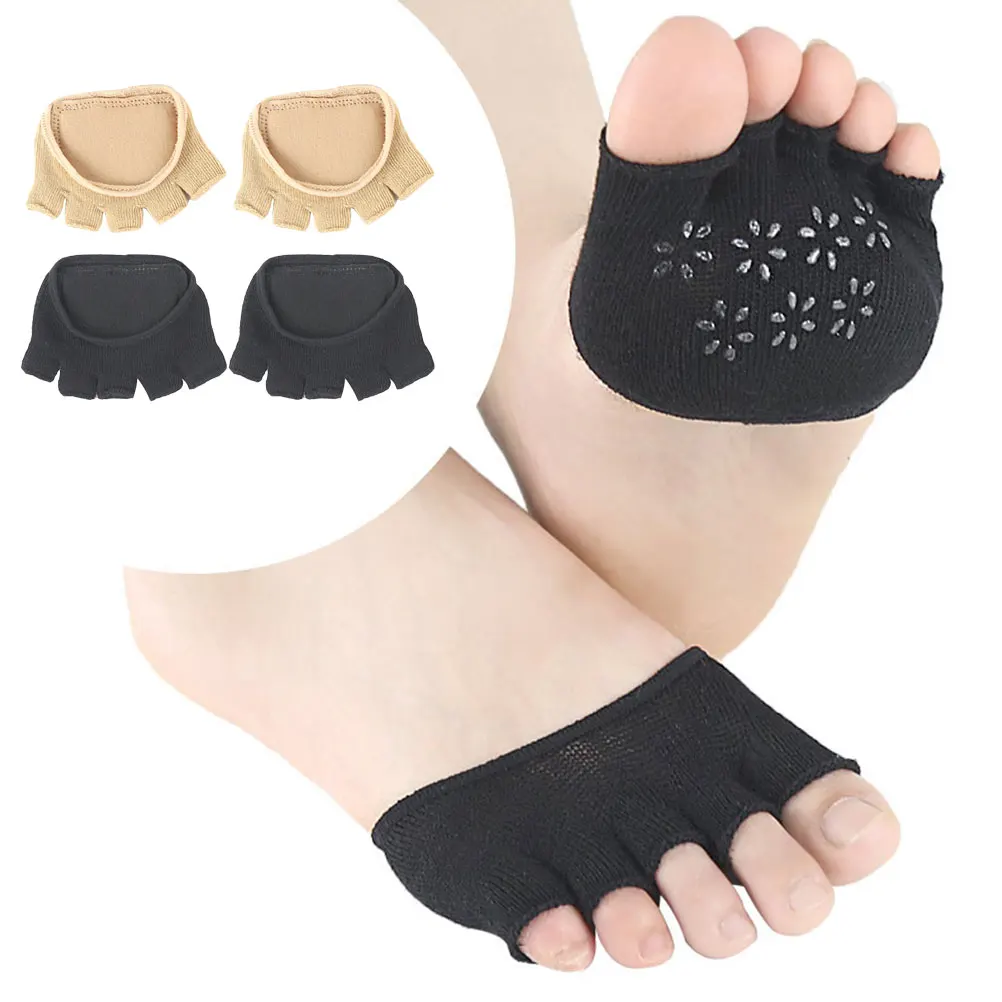 

Full Cotton Socks For Women Comfortable Individual Toe Separated Half Toe Design Breathable High Heel Cushion Padded