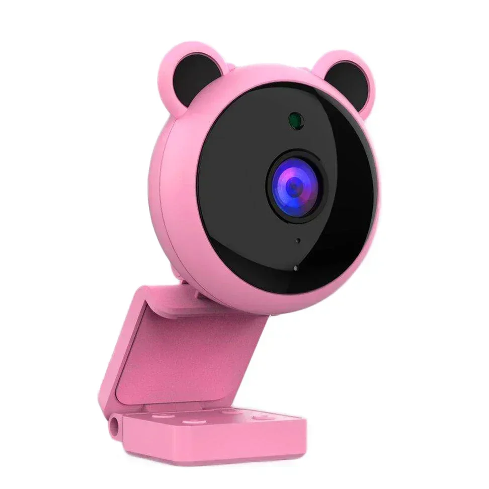 Full HD Pink Webcam 1080P HD Camera USB Webcam Web Camera With Built-In Microphone Video Camera Focus Night Vision Computer