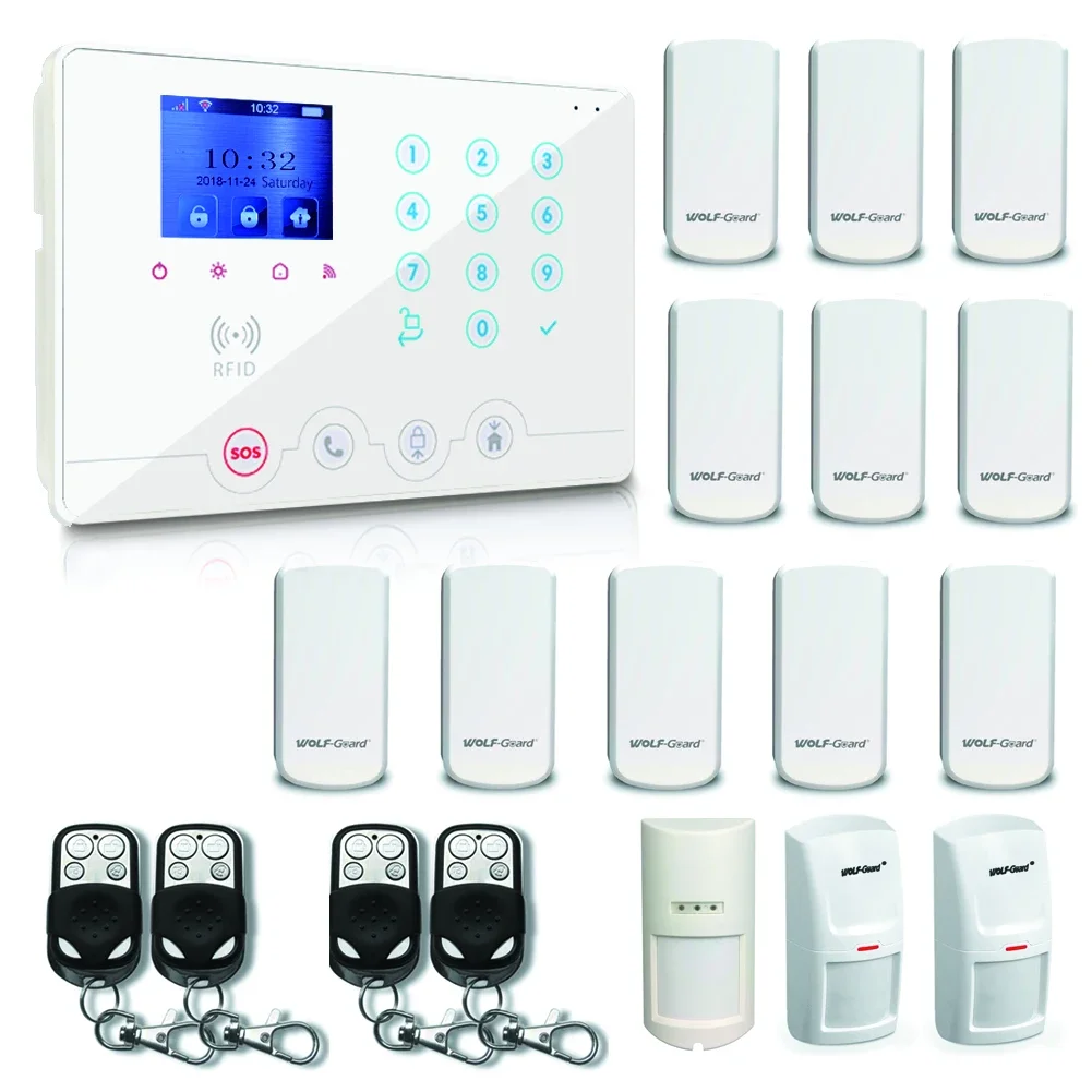 Wolf Guard SmartLife App 433MHz Smart Home 4G GSM WiFi Tuya Alarm System Wireless Burglar Security Alarm Kit tuya