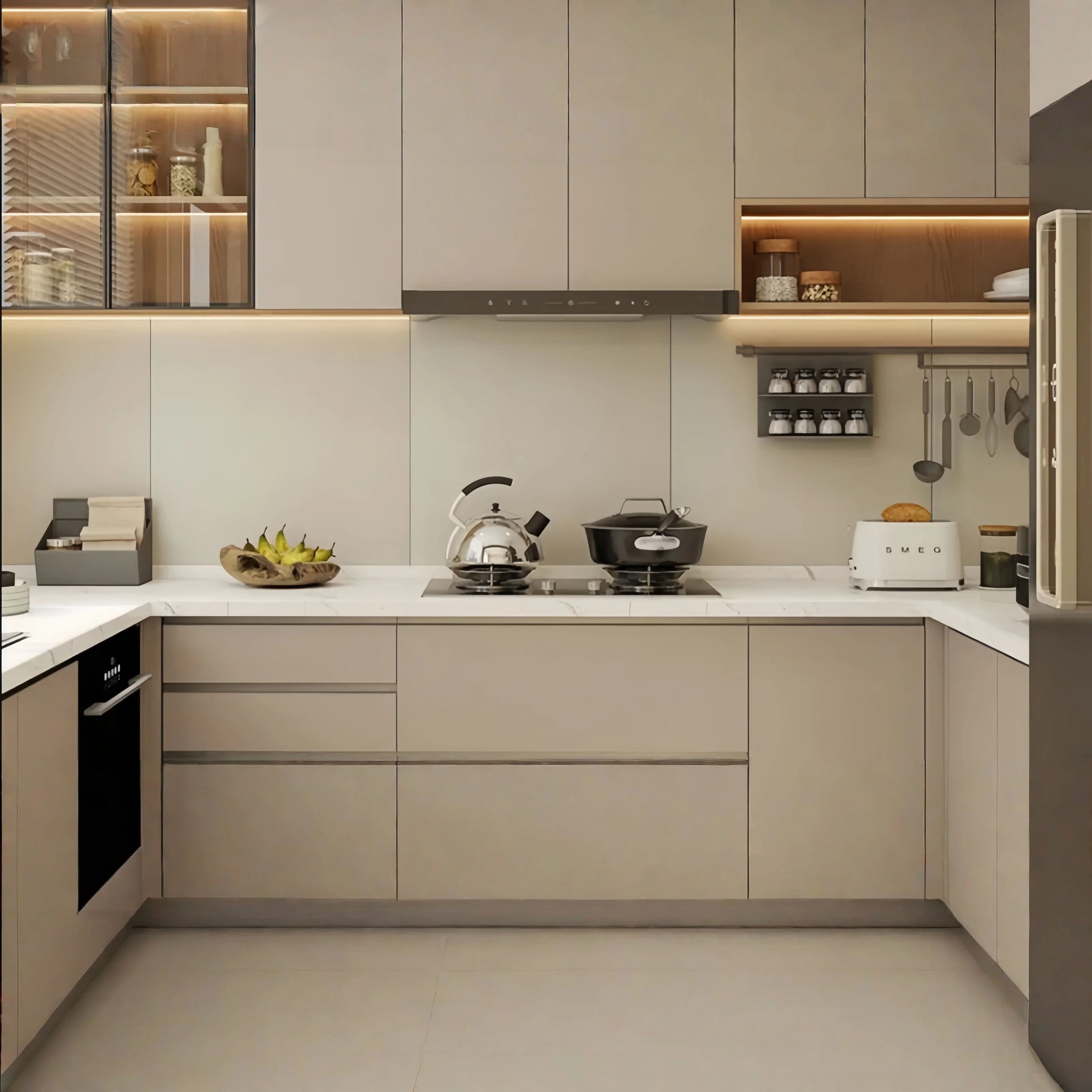 Modern Simple Kitchen Cabinets Beautiful Design Space Saving Storage Cabinet For Home Apartment - view 5
