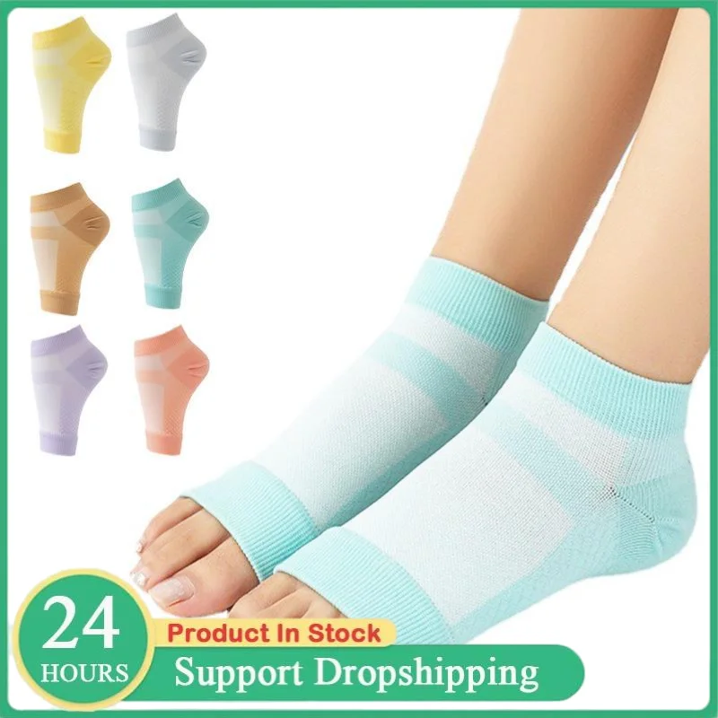 1 Paar offene Zehensocken, Sport-Knöchelschutzsocken, weiche, rutschfeste Kompressionssocken, Schutz, atmungsaktive Yoga-Socken zur Unterstützung des Fußgewölbes