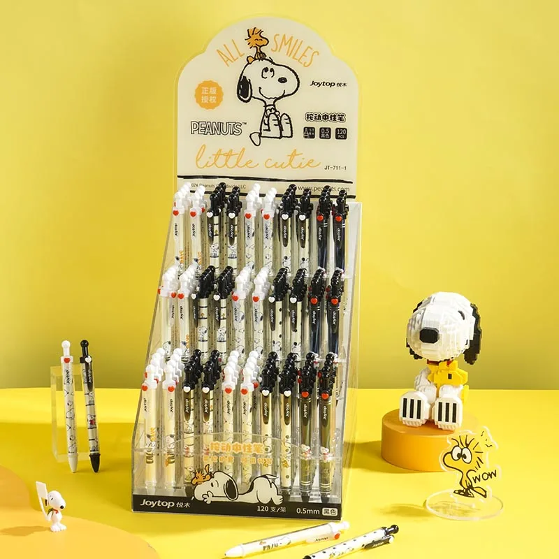 

40pcslot Kawaii Snoopy Press Gel Pen Cute 0.5mm Black Ink Signature Pens Promotional Gift Office School Supplies