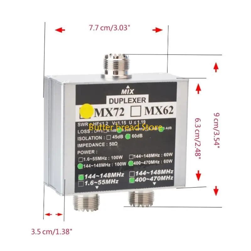 W89C Walkie Talkie Ham VHF UHF Combinador antena radio vías 60-100W Duplexer lineal