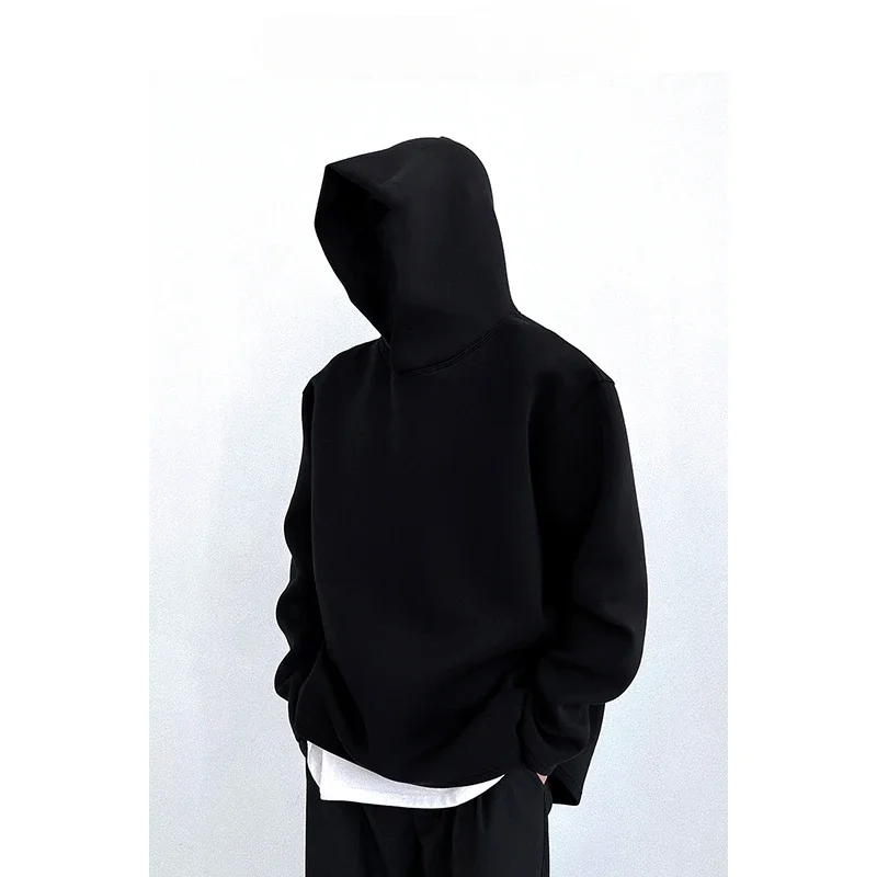 YUDX Miyake Space Cotton Silhouette Hooded Sweatshirt Men's and Women's Thickened Couple Sports Long Sleeve Tops Men's Clothes