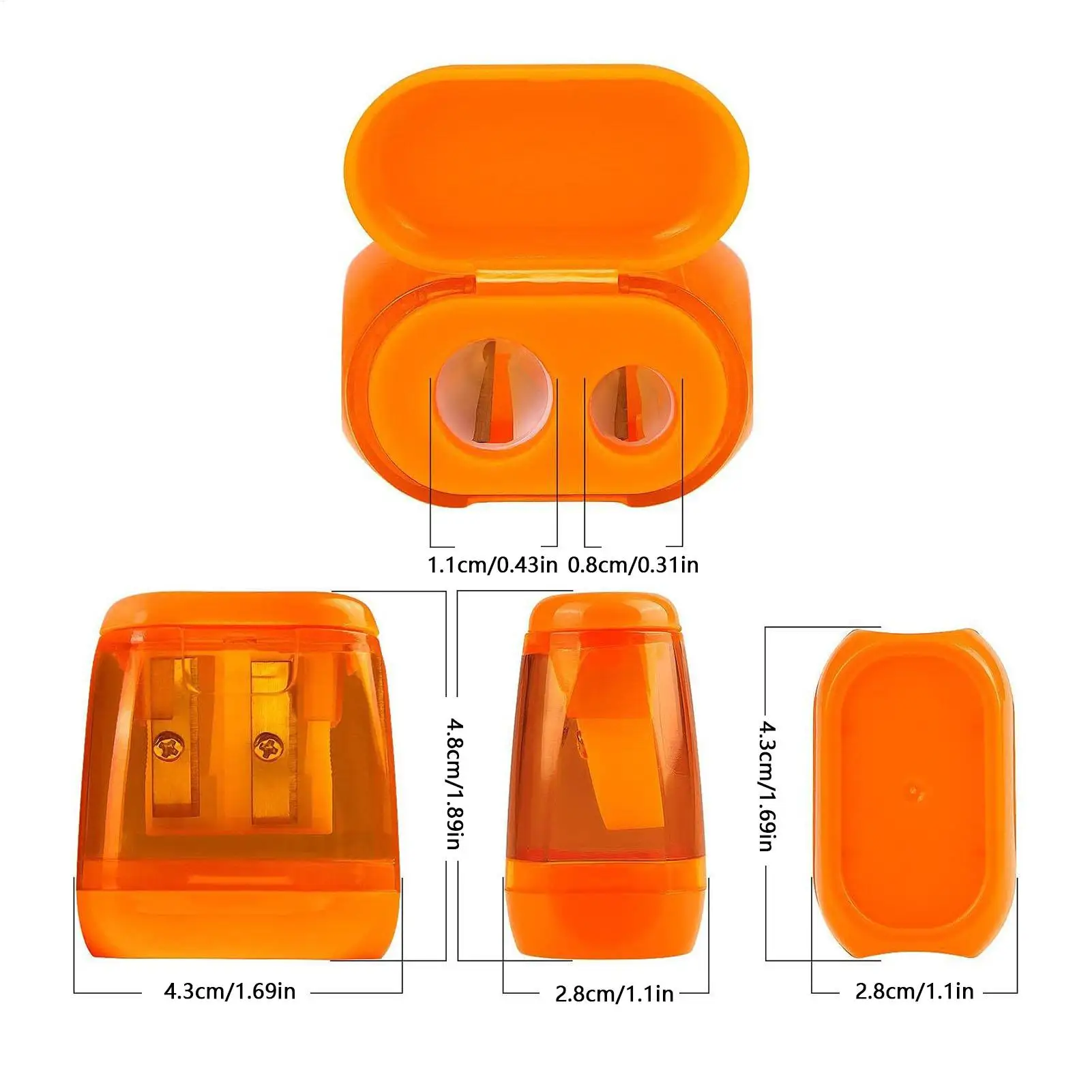 Точилка для карандашей, 2 отверстия для заточки, точилки для карандашей с контейнером для мусора, портативные канцелярские принадлежности для учителей, классных принадлежностей