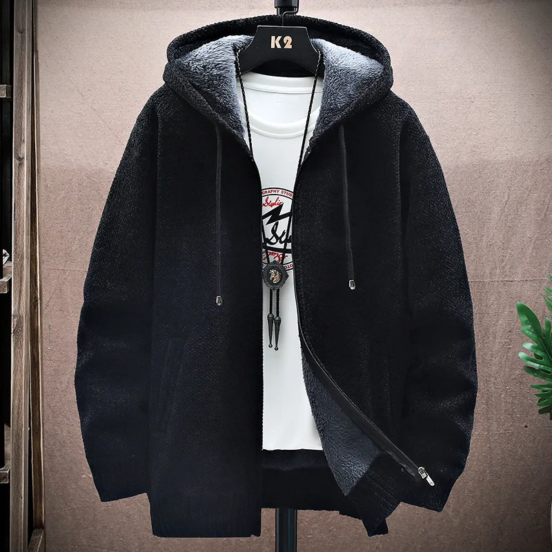 

2025Autumn Winter Men Sweater Thick Hooded Knitting Pullovers Sweater Warm Men Comfortable Breathable Casual Knitted Sweater Men