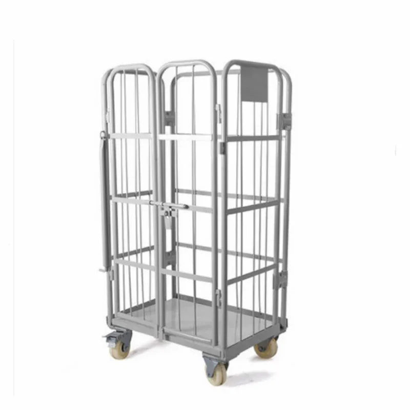 metal mesh cage storage with wheels stainless still security storage cage Customization trolleys / roll containers laundry