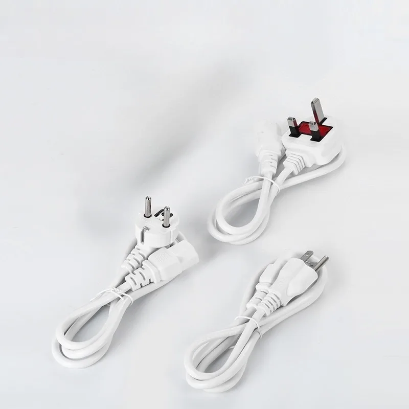 

White Product Tail Power Cord US Standard European Standard BS British Standard AC Three-plug Adapter Cable Plug Cable