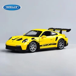 Welly 1:24 Porsche 911 GT3 RS Alloy Sports Car Model Diecast Metal Track Racing Car Vehicles Model Simulation Childrens Toy Gift