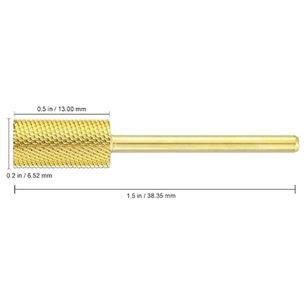 1 pz punta da trapano per unghie professionale in metallo duro dimensione gambo 3/32 "-testa piatta punta in metallo duro a canna grande grana fine- punta da trapano per unghie