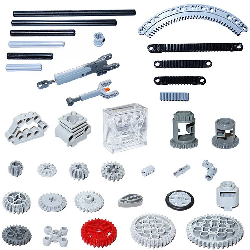 Building Blocks High-tech MOC Technical Parts Gear Axle Worm Rack Conector Bulk Bricks Assembles Particles DIY Toy for Children