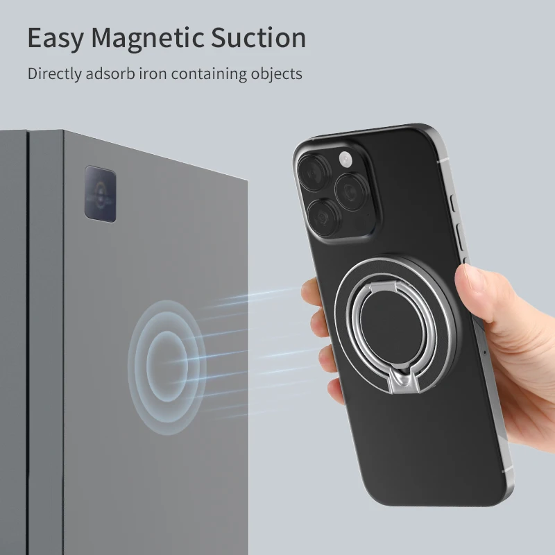 Double Sided MagSafe Phone Stand Magnetic Phone Ring Holder Kickstand Grip for Phone 17 16 Android Gym Car Holder view 3