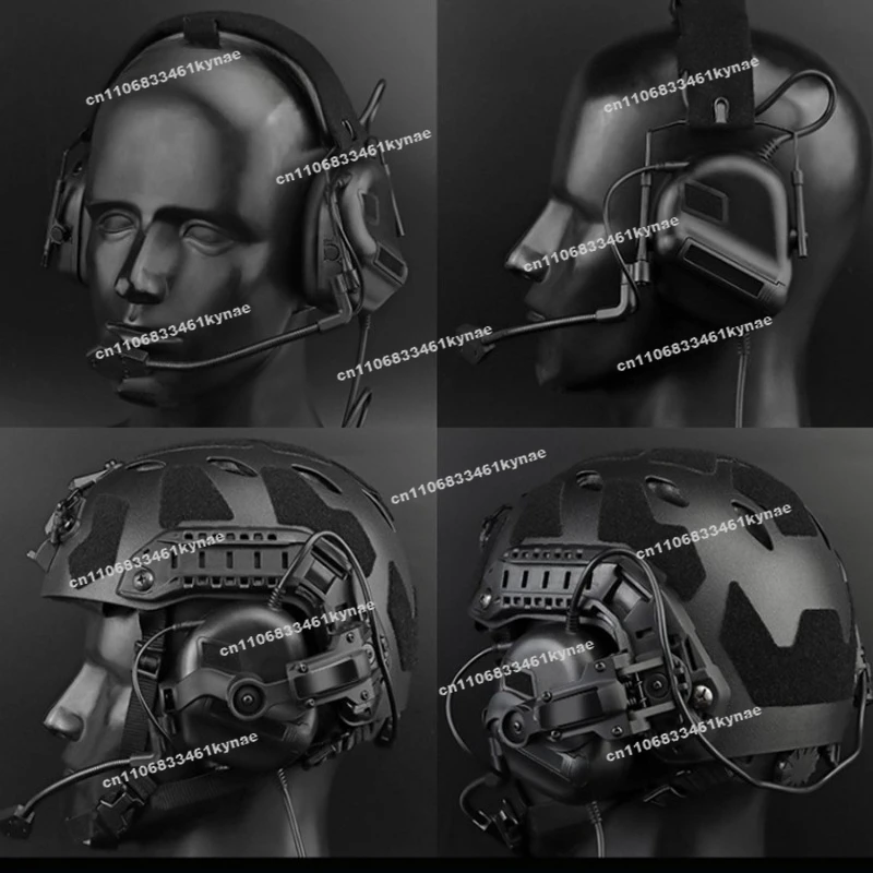 Headphones for Real CS Tactical Helmet Headset Teammate Call Headset Headset Foldable Without Noise Reduction