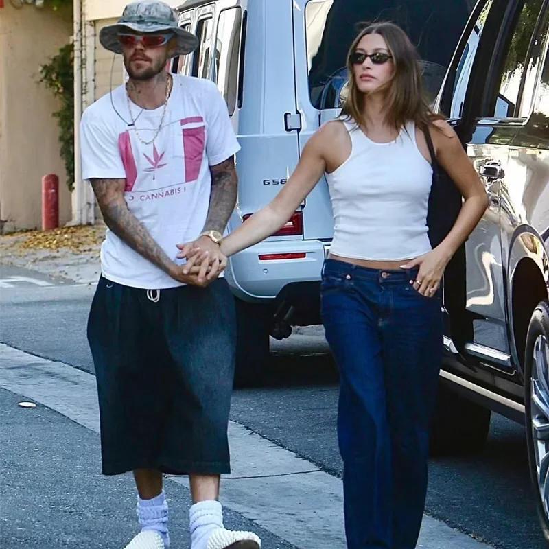 

Женский облегающий белый топ Hailey Bieber для пар, хлопковый, высокоэластичный, для повседневной носки, как нижнее или верхнее белье