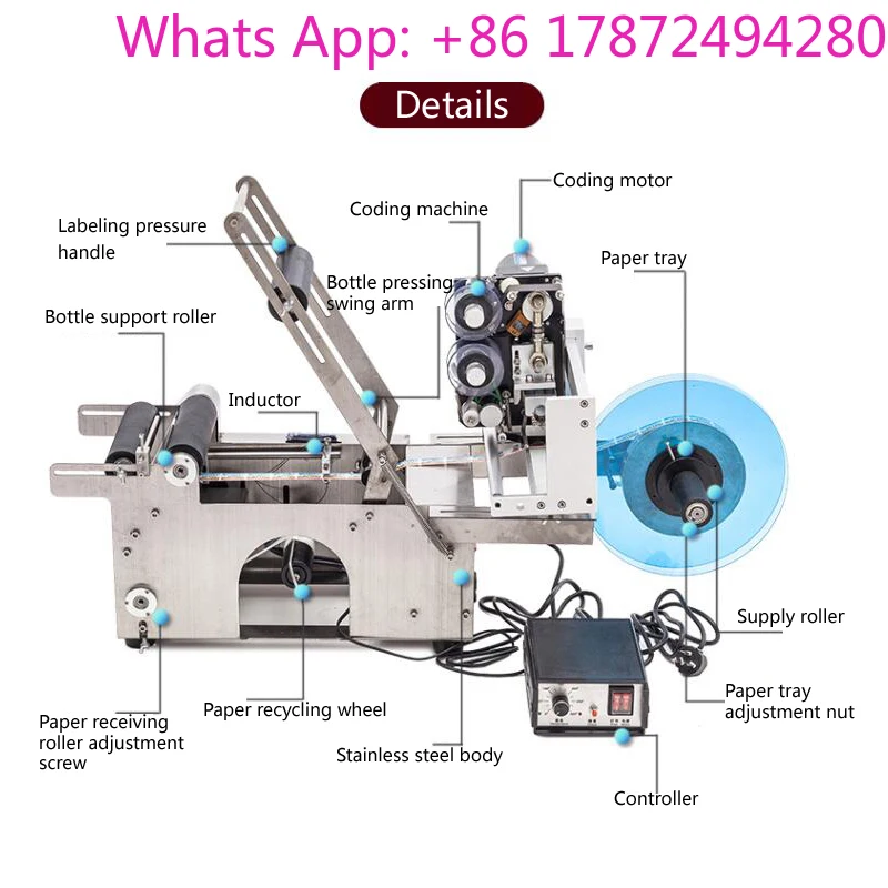 

Round Bottle Labeling Machine For Beer Can Date Code Printer Label Packing Machine Semi Automatic Label Dispenser