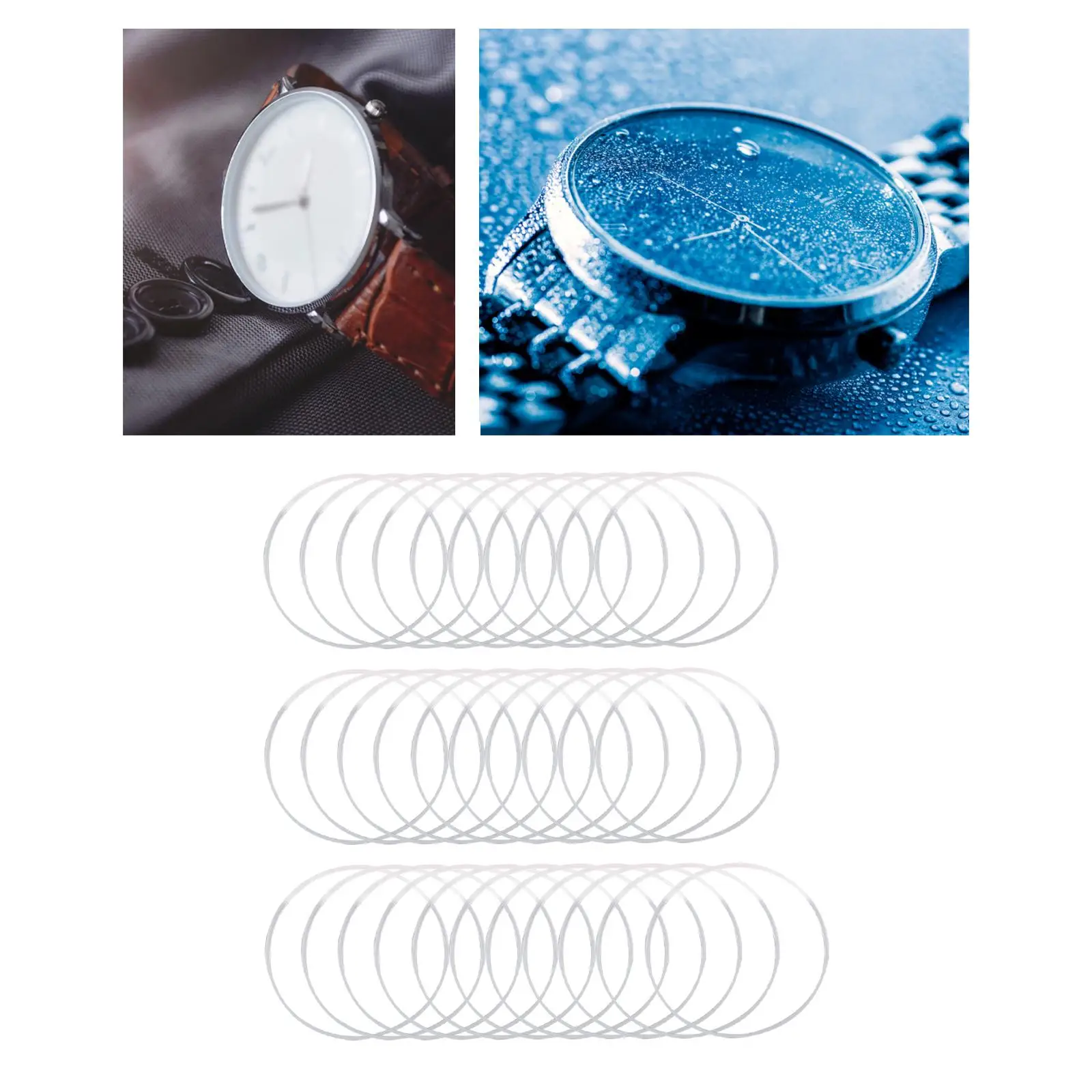 Watch Glass Gasket 0.9mm Height 0.45mm Thick Replacement Watch Parts Seal Washers O Ring Kit for Watch Glass 1.0mm-1.2mm