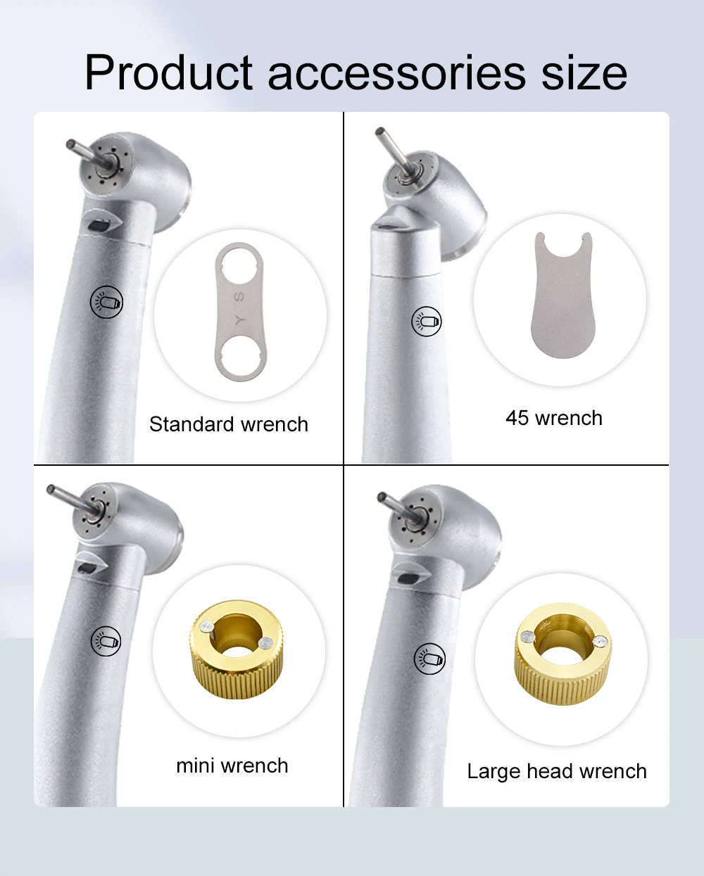 DEASIN 9000L Serie Dental Hochgeschwindigkeits-Faseroptik-LED-Turbinenhandstück für Kavo-Kupplung (2/4/6-Loch) Dentalausrüstung – Detail 5