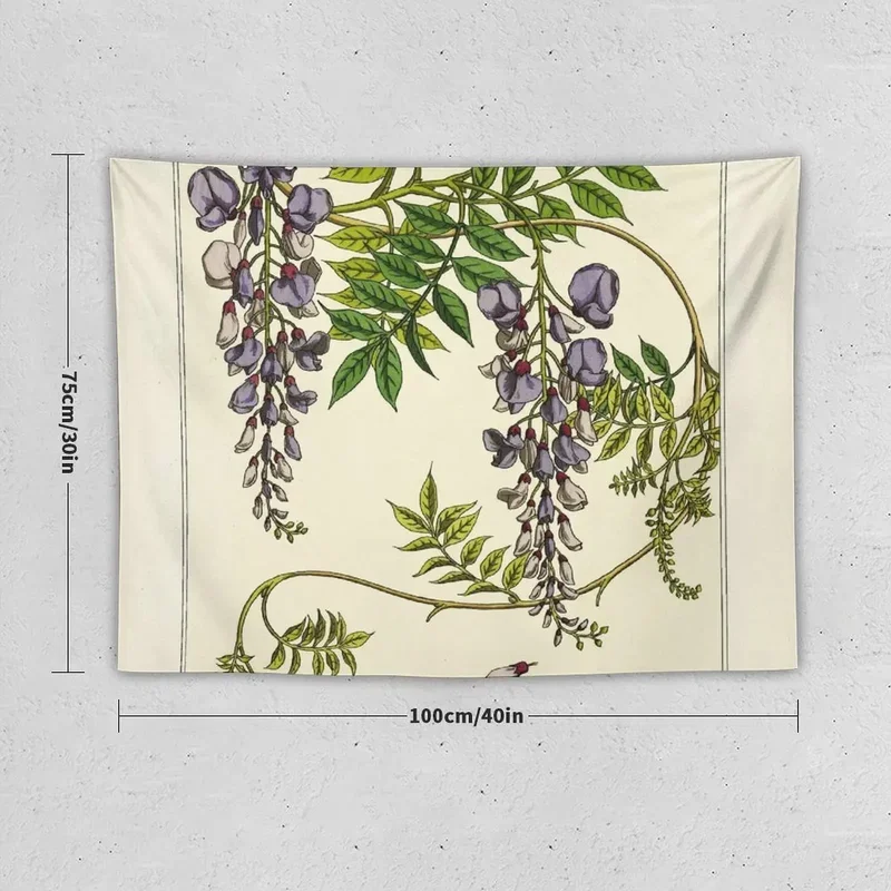 French botanical floral plate-maurice verneuil-glycine tapestry artistic fresco wall decoration tapestry