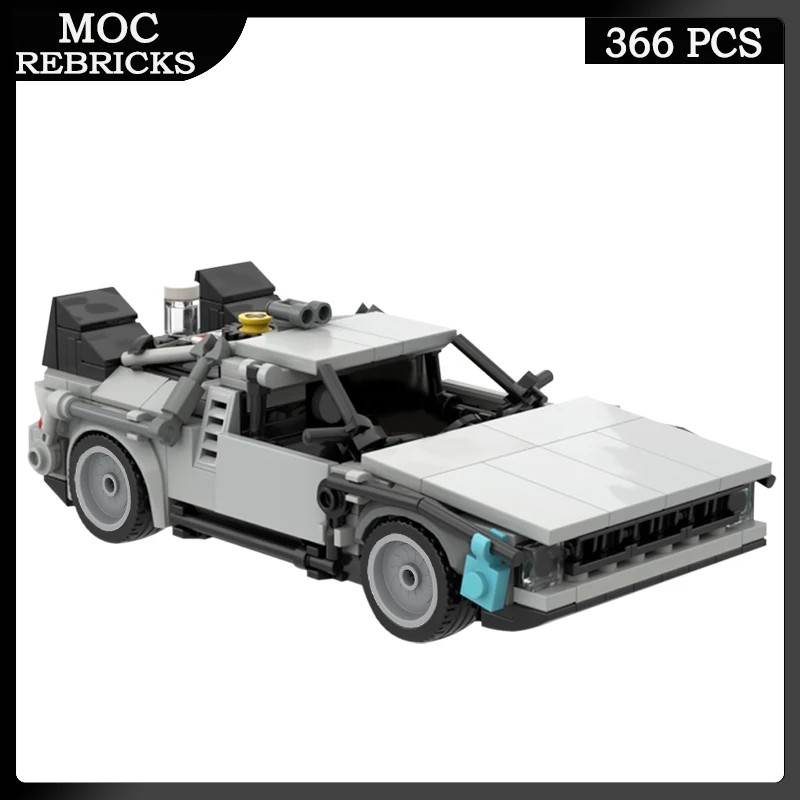 City Vehicles Series MOC Building Block DeLorean Time Machine Bricks Originality Puzzle Educational  Children Birthday Gifts