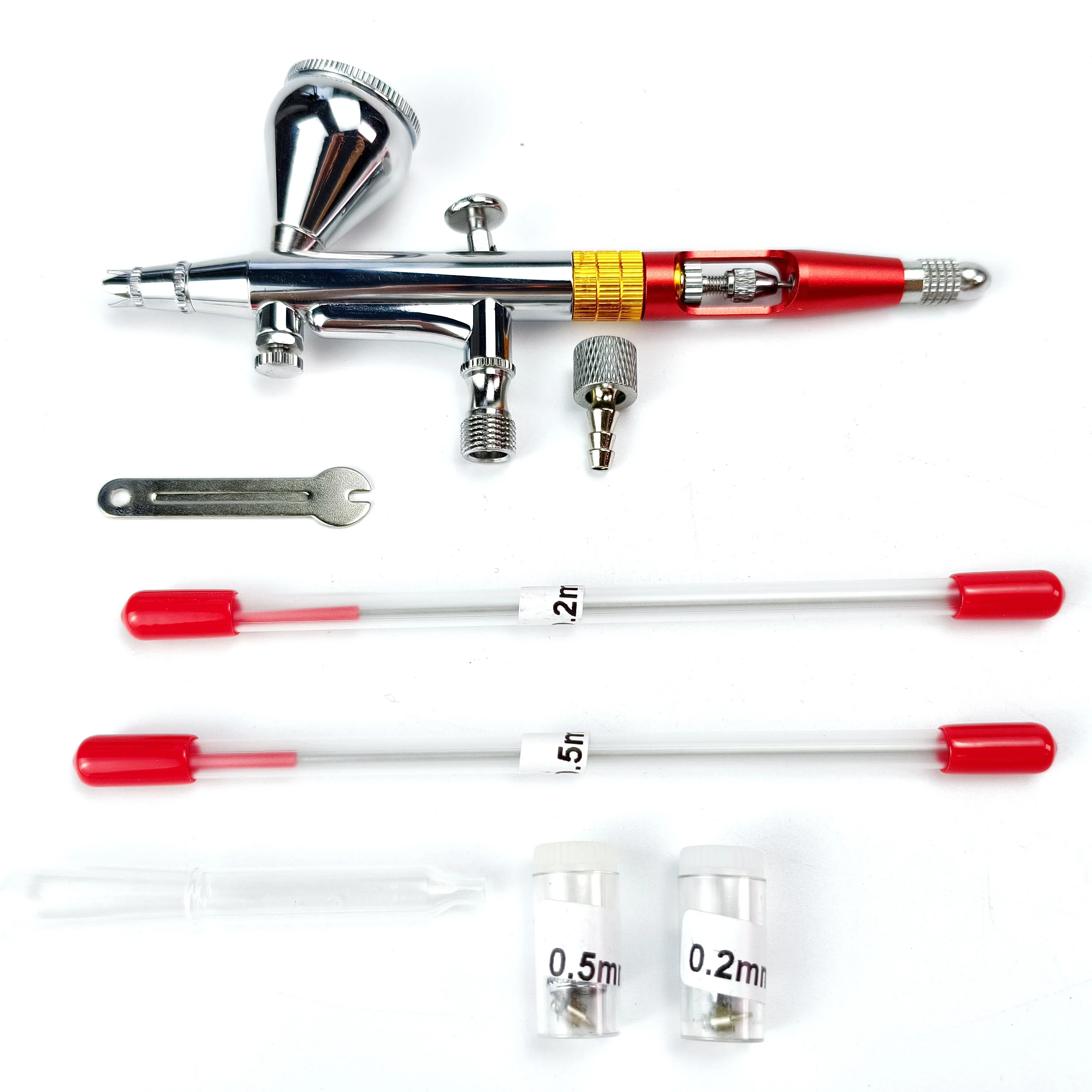 

SL-181 Dual-action Gravity Feed Airbrush for model coloring, art painting and touch-up. Air pump required.