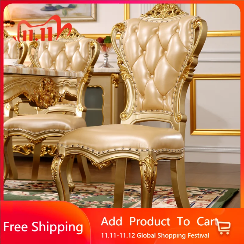 

Nordic Dining Chairs Modern Luxury Gold Trendy Bold Chair Game Modern Rattan Single Chaises Salle Manger Home Furniture