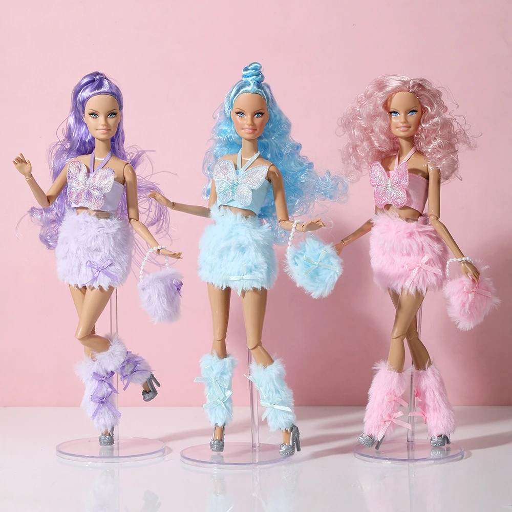 

Новый хит продаж: Модный плюшевый костюм-градиент с бабочками для кукол 30 см (6-точечная кукла)